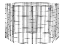 Load image into Gallery viewer, Midwest Black E-Coat Pet Exercise Pen with Walk-Thru Door 8 Panels Black 24 x 48 For Pet With Love
