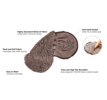 Load image into Gallery viewer, DGS Pet Products Dirty Dog Shammy Towel Grey 13 x 31 x 0.5 For Pet With Love
