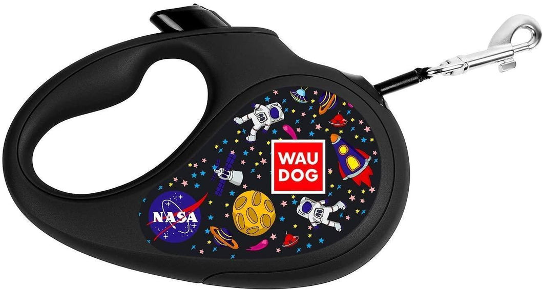 WAUDOG Retractable Heavy Duty Dog Leash - 10 Ft - 360° Tangle Free - XS - NASA