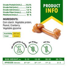 Load image into Gallery viewer, Beloved Pets Peanut Butter Bones with Cranberry Rawhide Free Dog Treats 10.6 Oz
