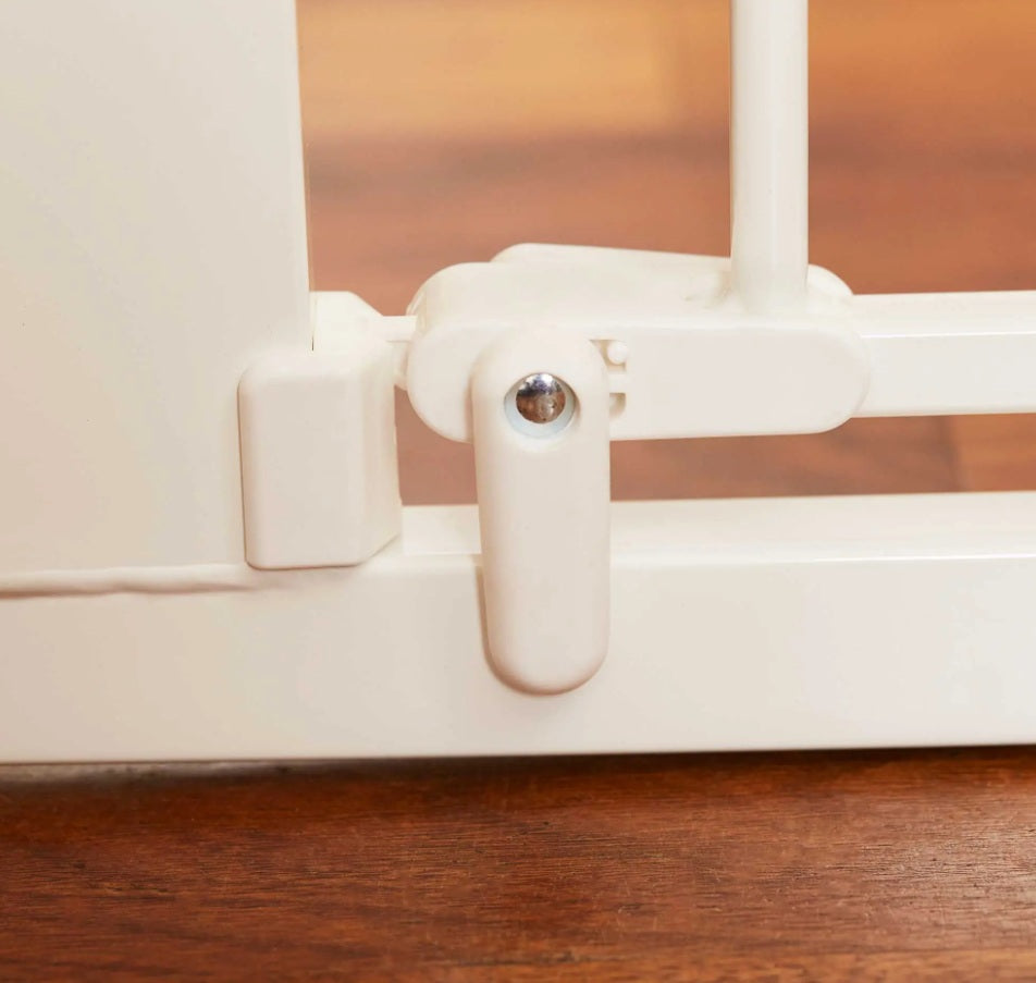 North States MyPet Wide Walk Thru EasyPass Pet Gate with Auto Close 5452 1.75 x 29.75-40.5 x 30 For Pet With Love
