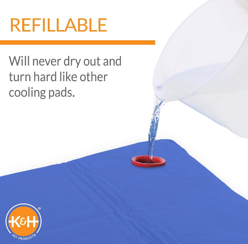 K&H Pet Products Coolin Pet Pad Large Blue 20 x 36 x 0.75 For Pet With Love