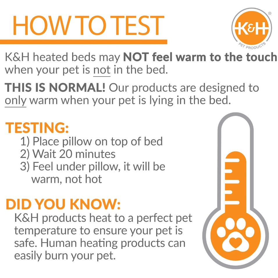 K&H Pet Products Lectro-Soft Outdoor Heated Pet Bed Medium Gray 19 x 24 x 1 For Pet With Love