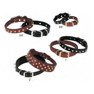 Weaver Spike's Collar Doubled and Stitched Black 1 x 19