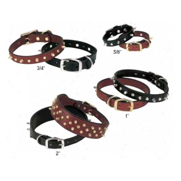 Weaver Spike's Collar Doubled and Stitched Black 1 x 19