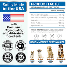 Load image into Gallery viewer, YUMA'S Omega 3 Fish Oil Allergy Support Skin and Coat Supplement for Dogs  170 Chews For Pet With Love
