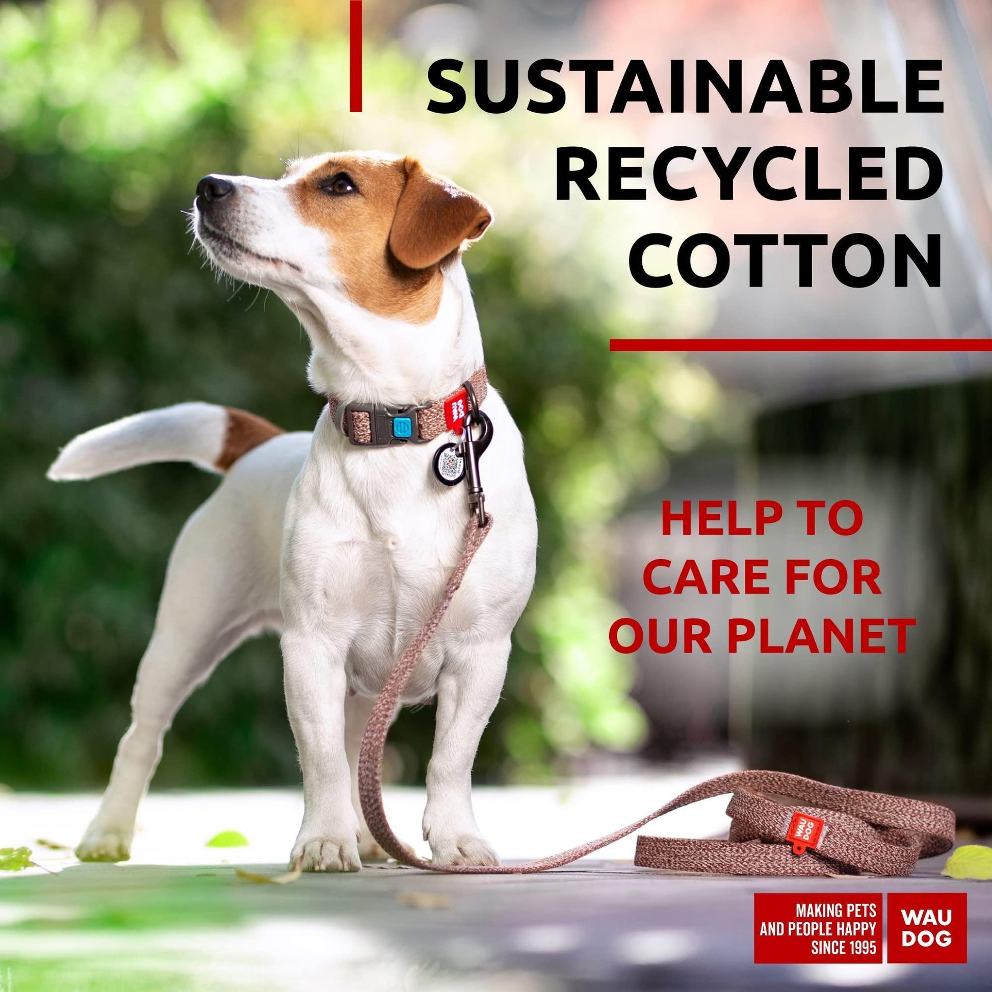 WAUDOG Recycled Cotton Dog Leash 6 Ft   10 Ft Eco Friendly Collar for Small For Pet With Love
