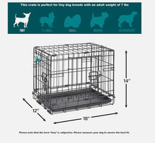 Load image into Gallery viewer, Midwest Dog Double Door i-Crate Black 18″ x 12″ x 14″ For Pet With Love
