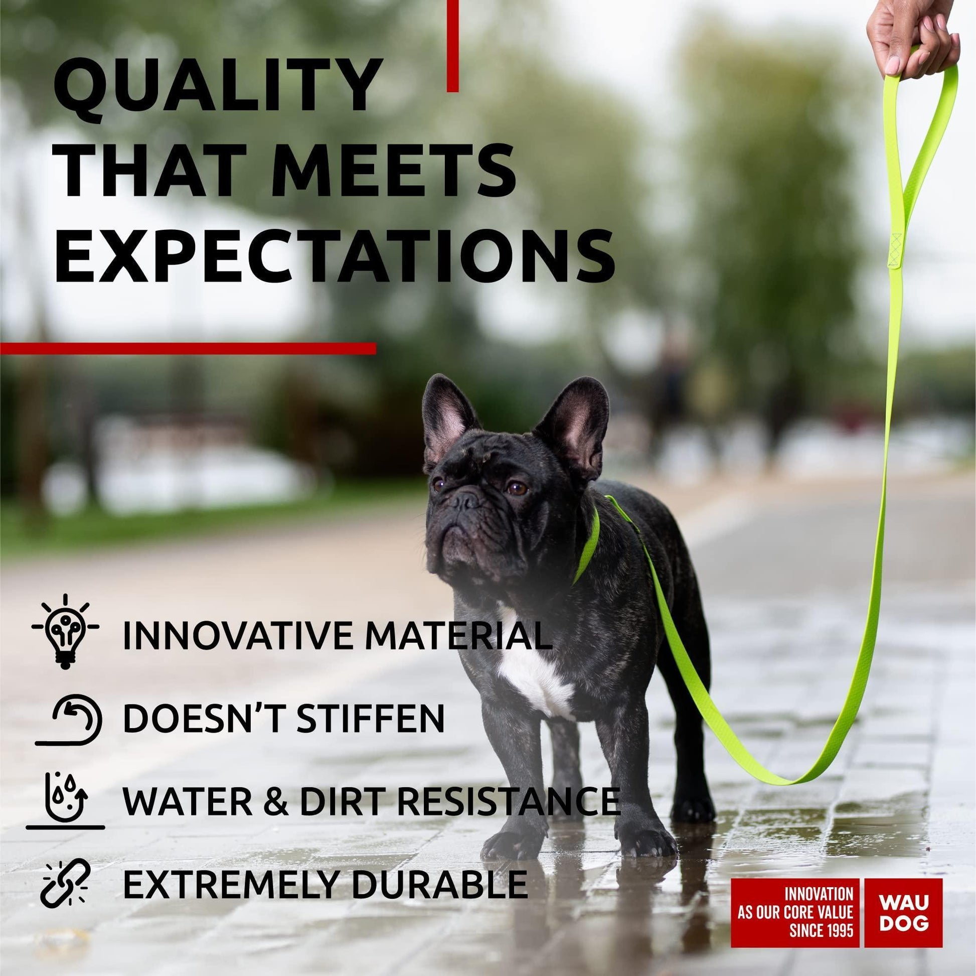 WAUDOG Waterproof Dog Leash 4 Ft   6 Ft   Anti Slip Dog Leash for Large Dogs For Pet With Love