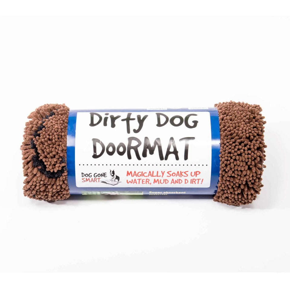 DGS Pet Products Dirty Dog Door Mat Medium Almond 31 x 20 x 2 For Pet With Love
