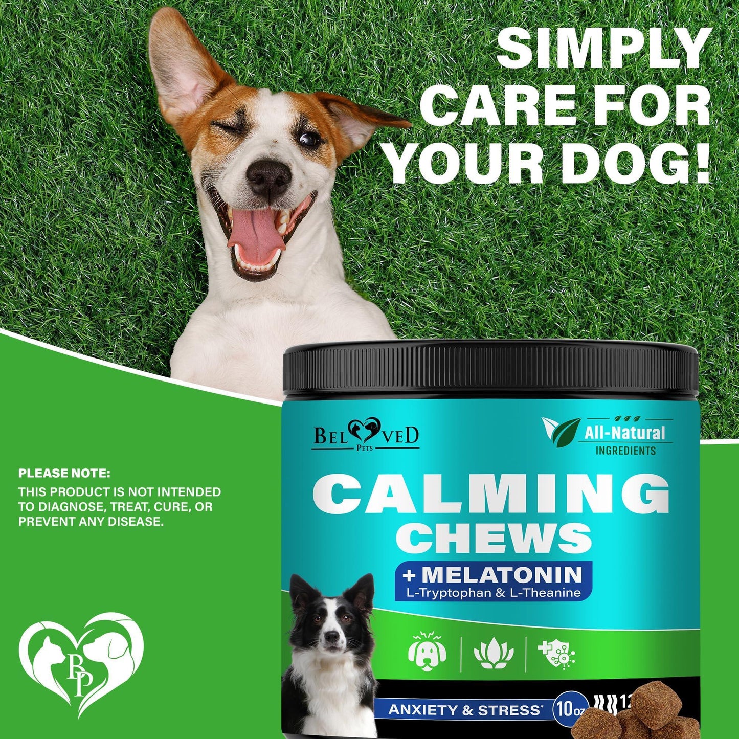 Beloved Pets Hemp Calming & Separation Anxiety Relief Chews for Dogs & Puppies For Pet With Love