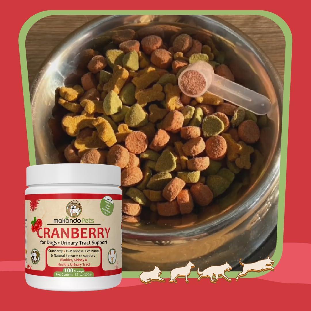 Makondo Pets Cranberry Natural UTI Treatment & Kidney Support Supplement for Dogs (3.53 Oz) For Pet With Love