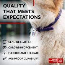 Load image into Gallery viewer, WAUDOG Ultra Soft Rolled Leather Dog Collar for Small Dogs   Soft Padded Dog
