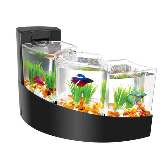 Aqueon Betta Falls Aquarium Kit Black 16.93 x 10.95 x 11.42 For Pet With Love