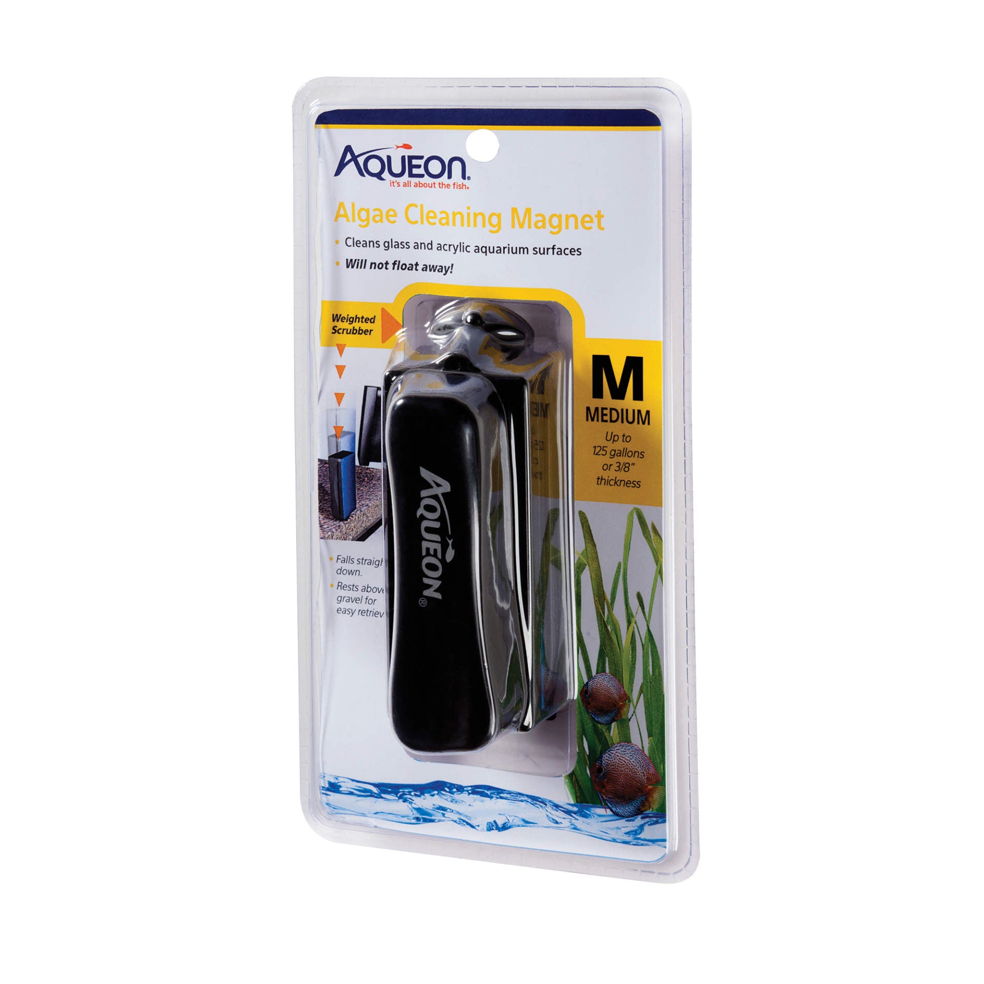 Aqueon Algae Cleaning Magnets Medium Black 4.5 x 2.5 x 9 For Pet With Love