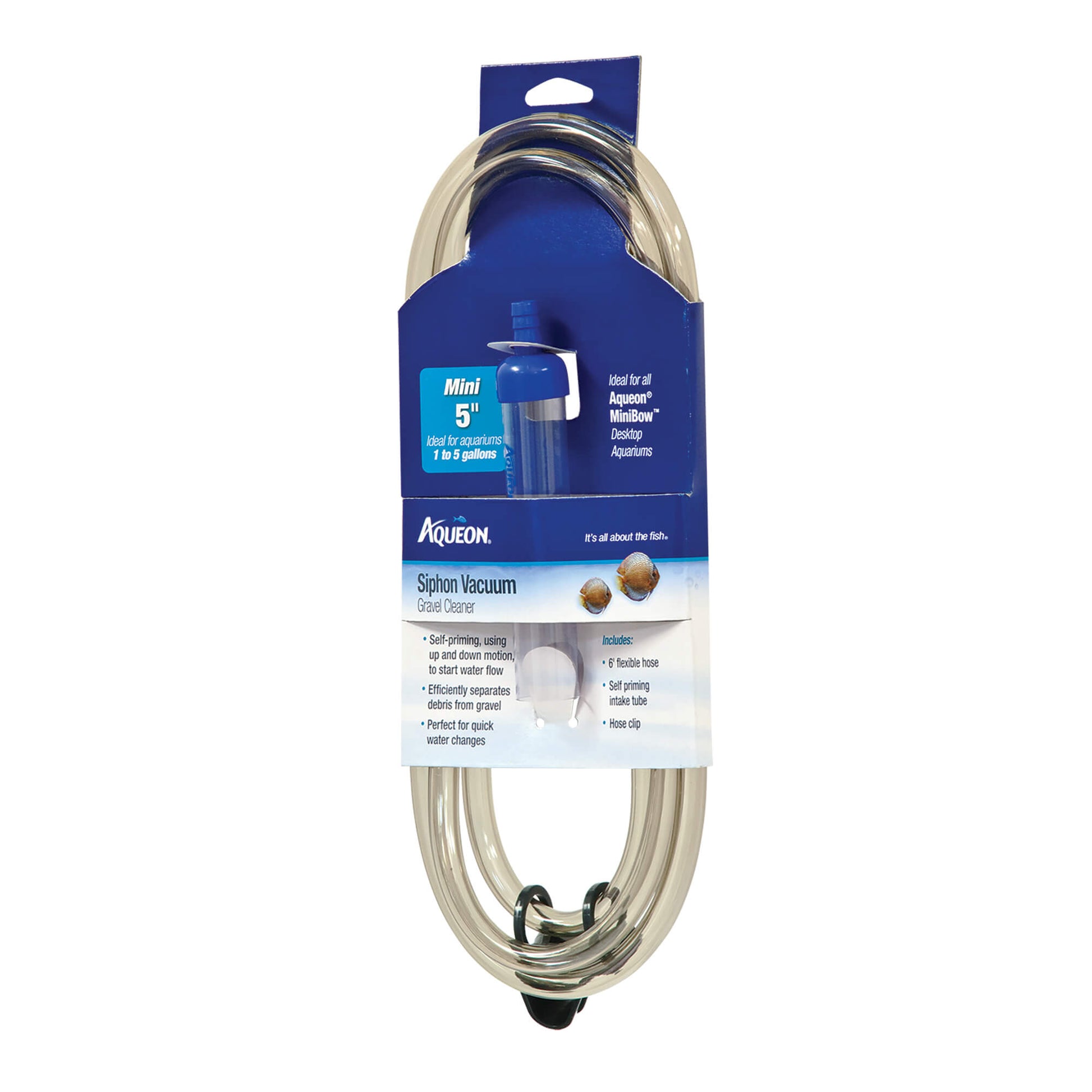 Aqueon Siphon Vacuum Gravel Cleaner Mini 5.5 x 1.5 x 13.7 For Pet With Love
