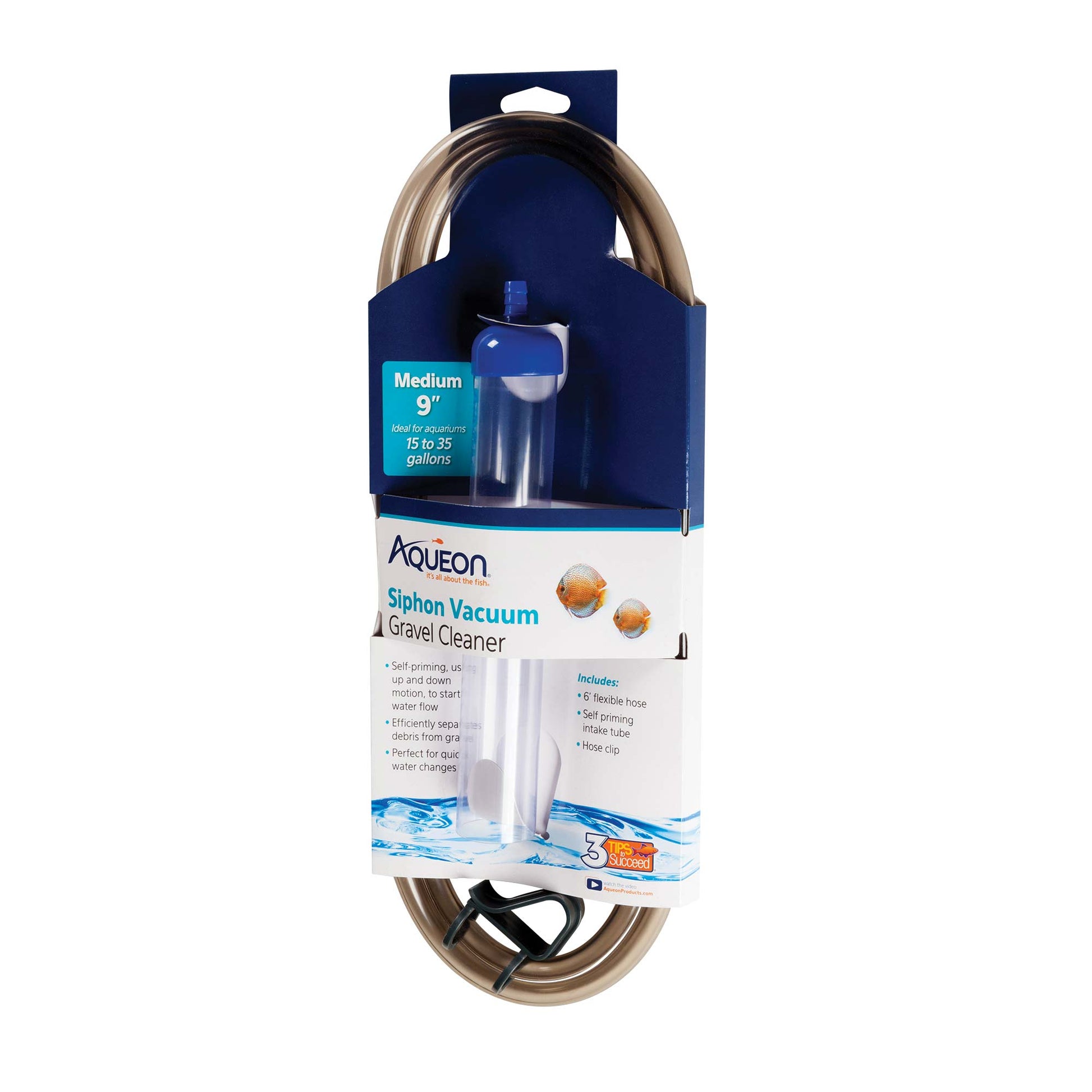 Aqueon Siphon Vacuum Gravel Cleaner Medium 6.3 x 1.5 x 18.3 For Pet With Love