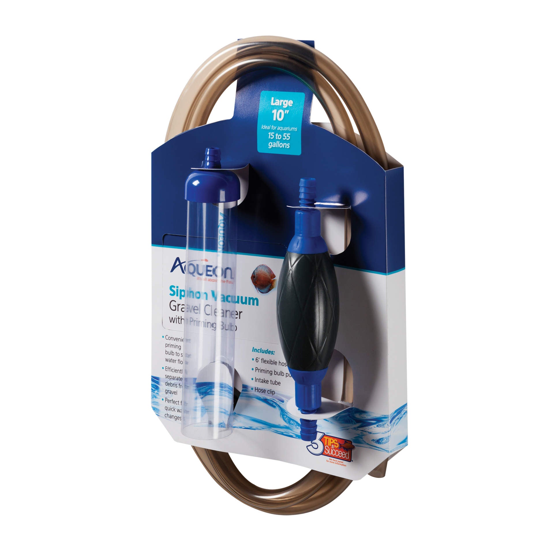 Aqueon Siphon Vacuum Gravel Cleaner with Bulb Large 9 x 4 x 19.3 For Pet With Love