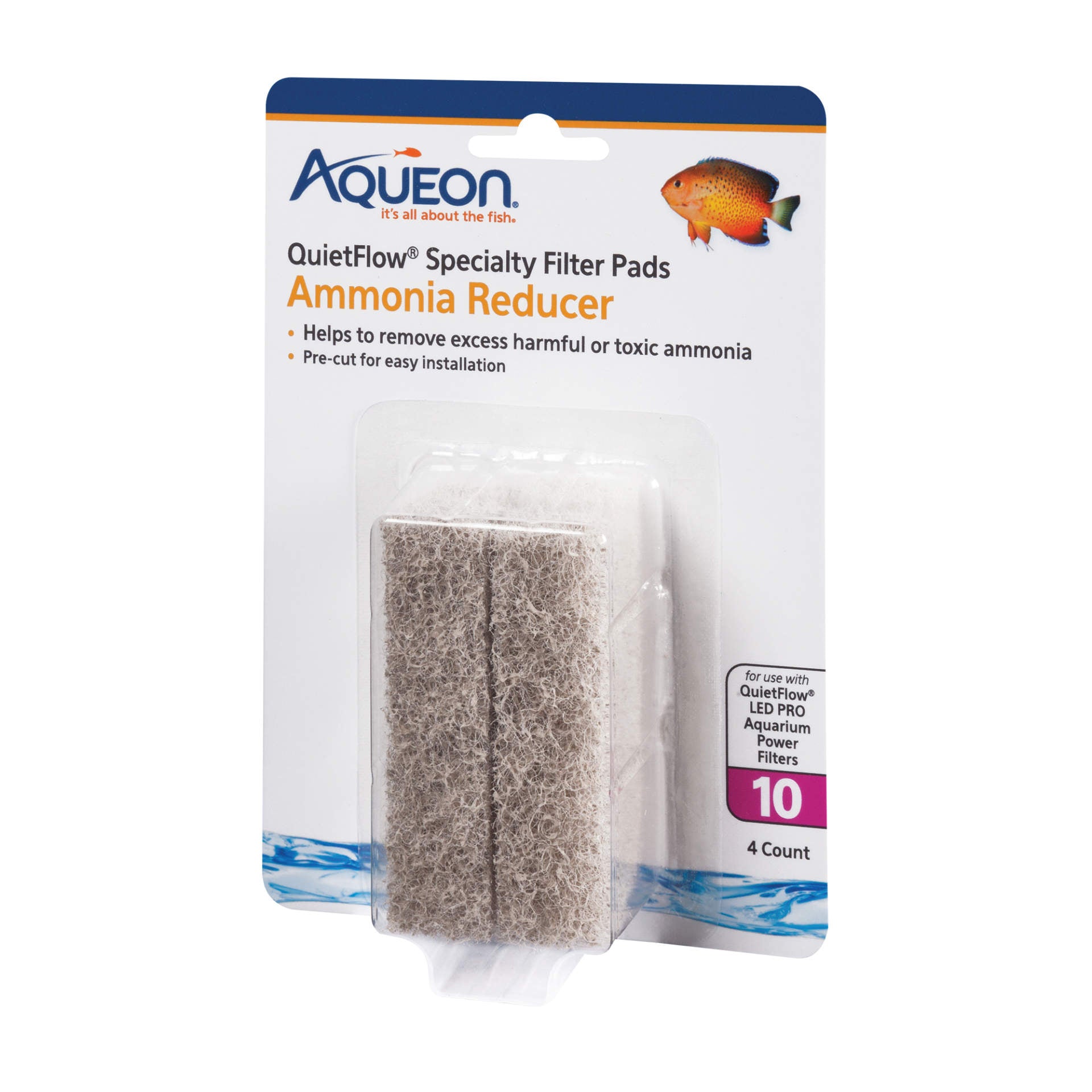 Aqueon Replacement Ammonia Reducer Filter Pads Size 10 4 pack For Pet With Love
