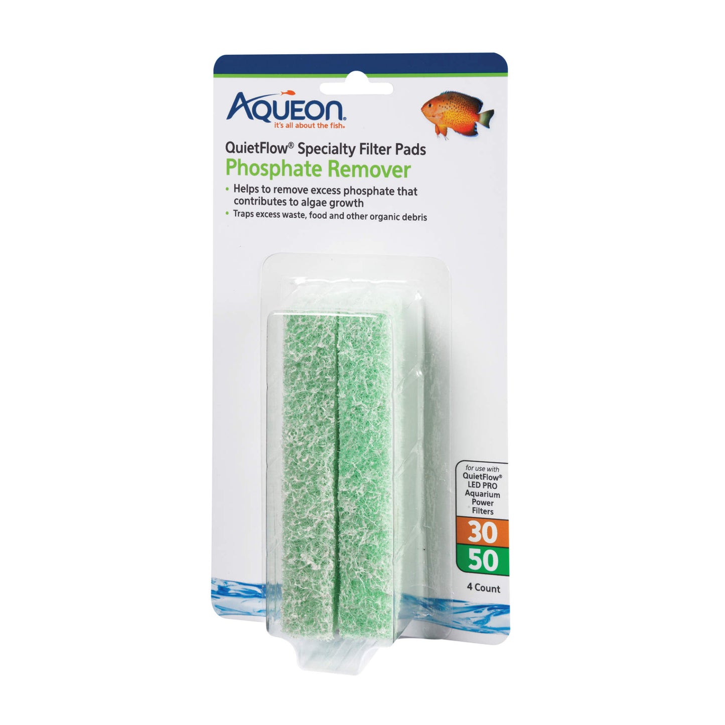Aqueon Replacement Phosphate Remover Filter Pads Size 30/50 4 pack For Pet With Love