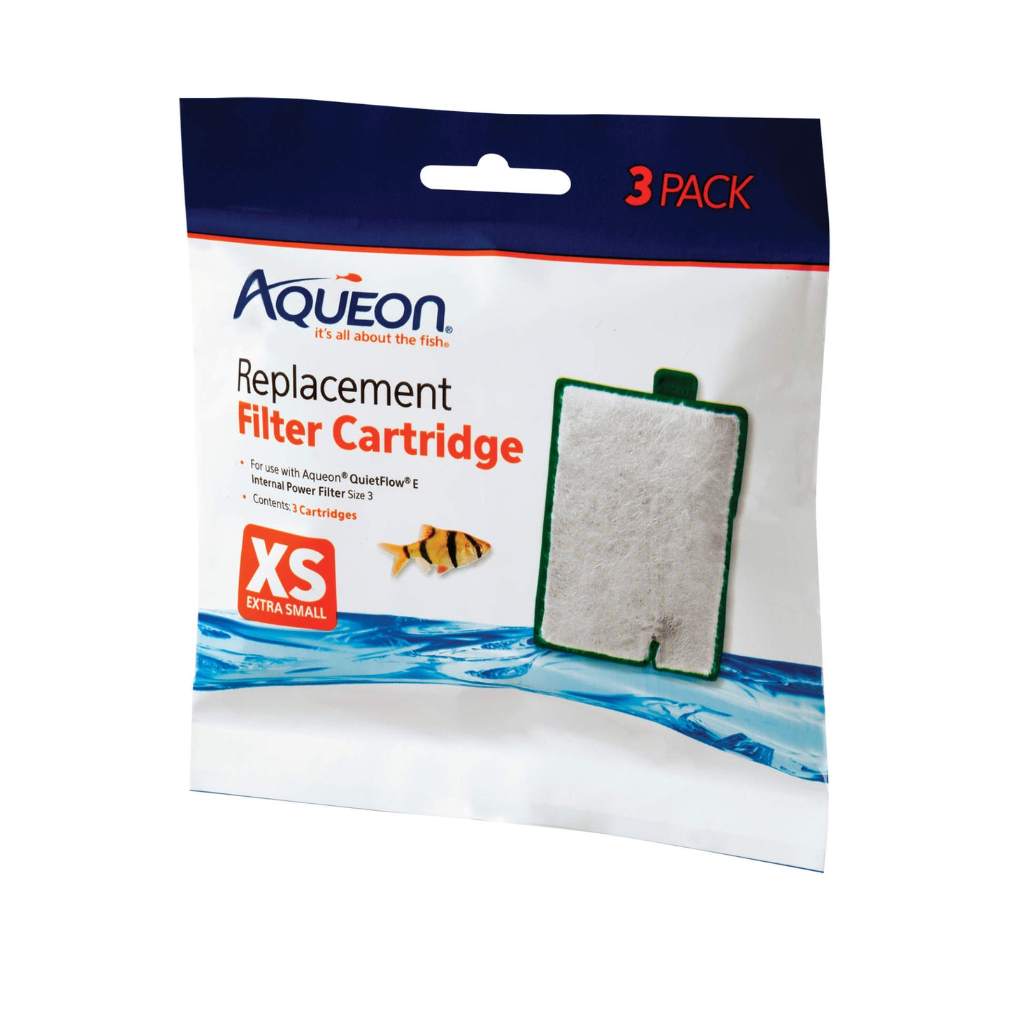 Aqueon Replacement Filter Cartridges 3 pack Extra Small 5.24 x 1.75 x 5.7 For Pet With Love