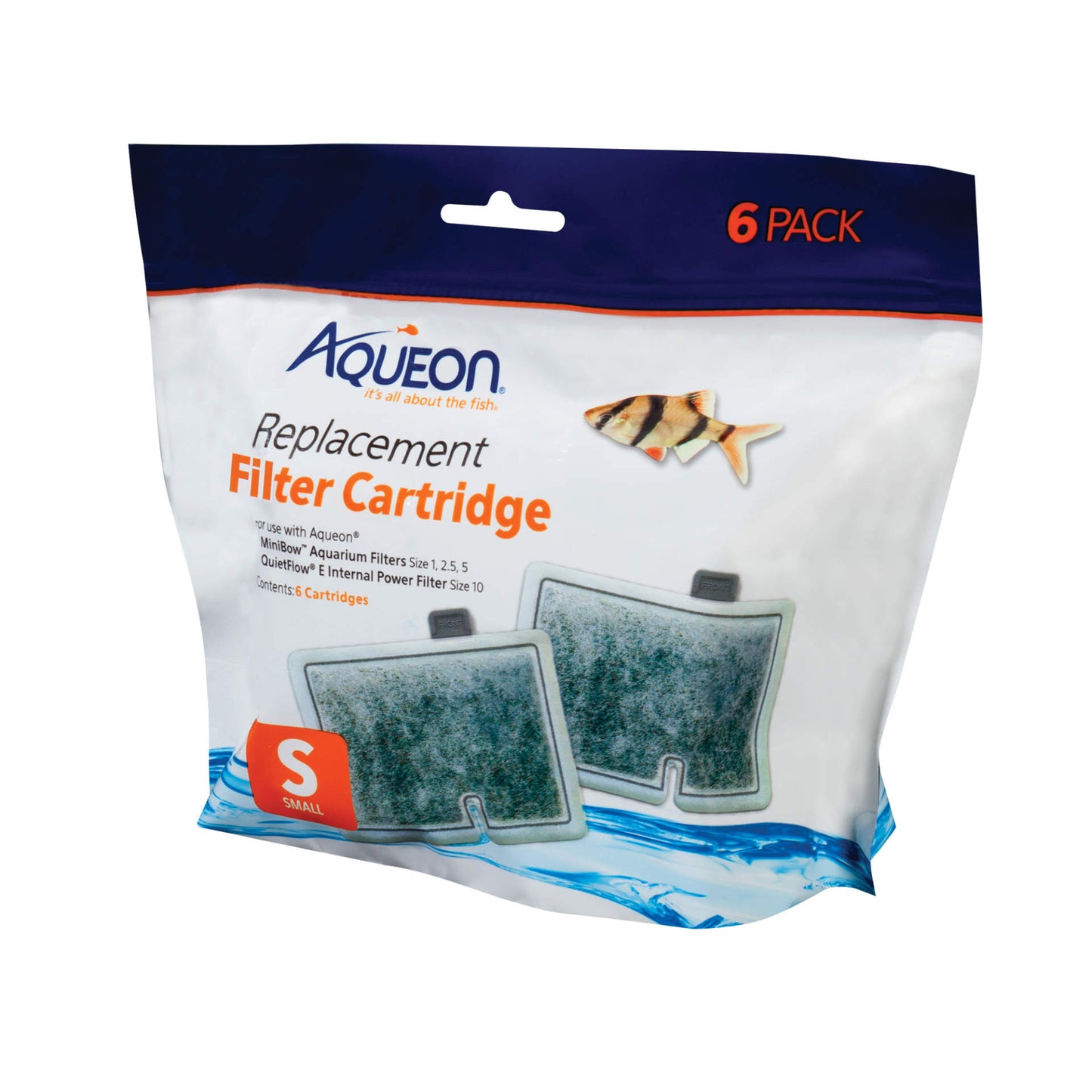Aqueon Replacement Filter Cartridges 6 pack Small 6.2 x 2 x 6.2 For Pet With Love