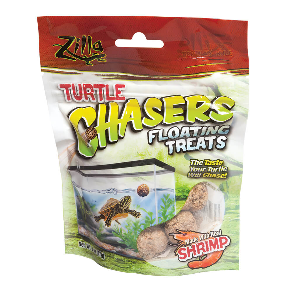 Zilla Turtle Chasers Floating Treats Shrimp 2 ounces 5.125 x 1.75 x 6.5