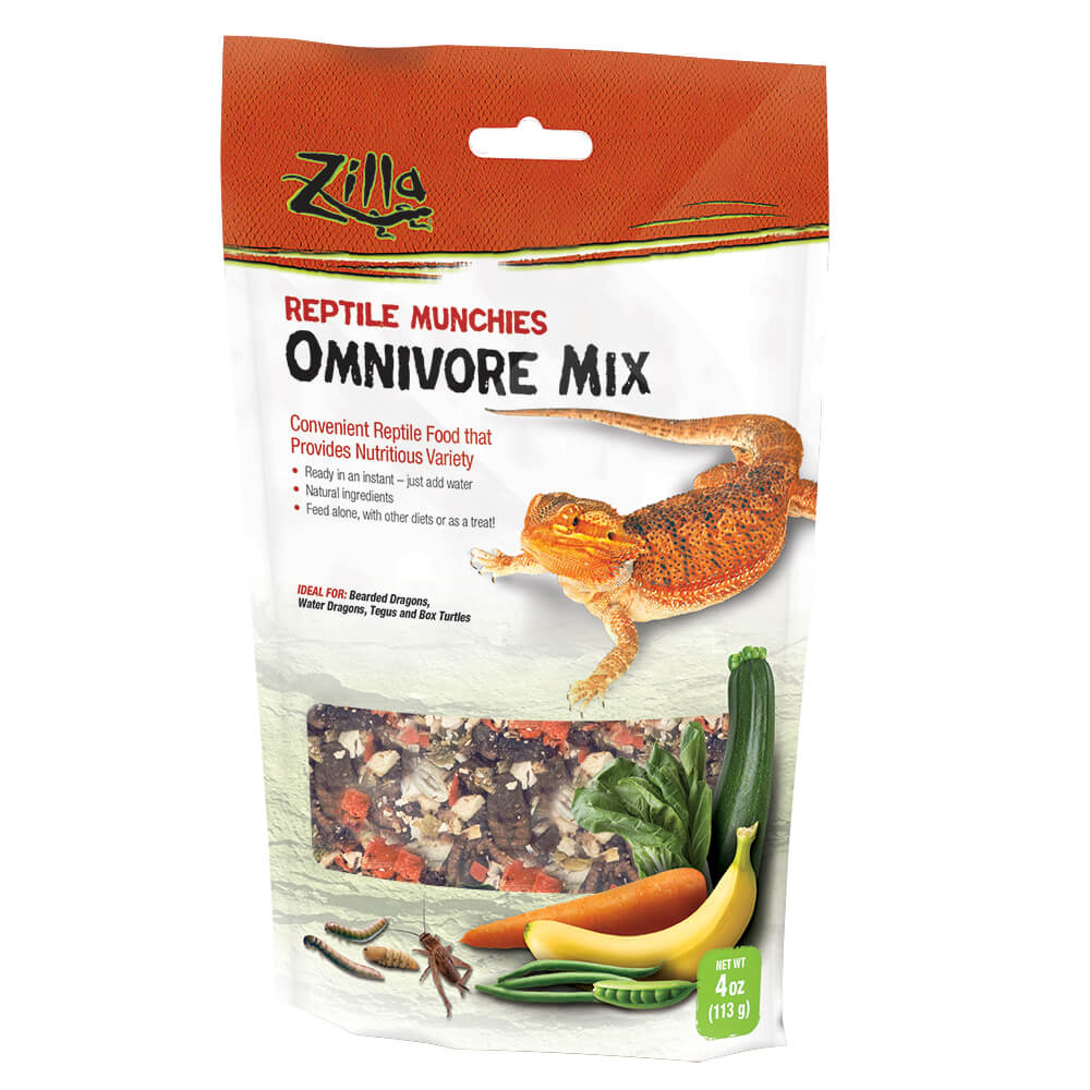 Zilla Reptile Munchies Omnivore 4 ounces 5.875 x 2.75 x 9.5