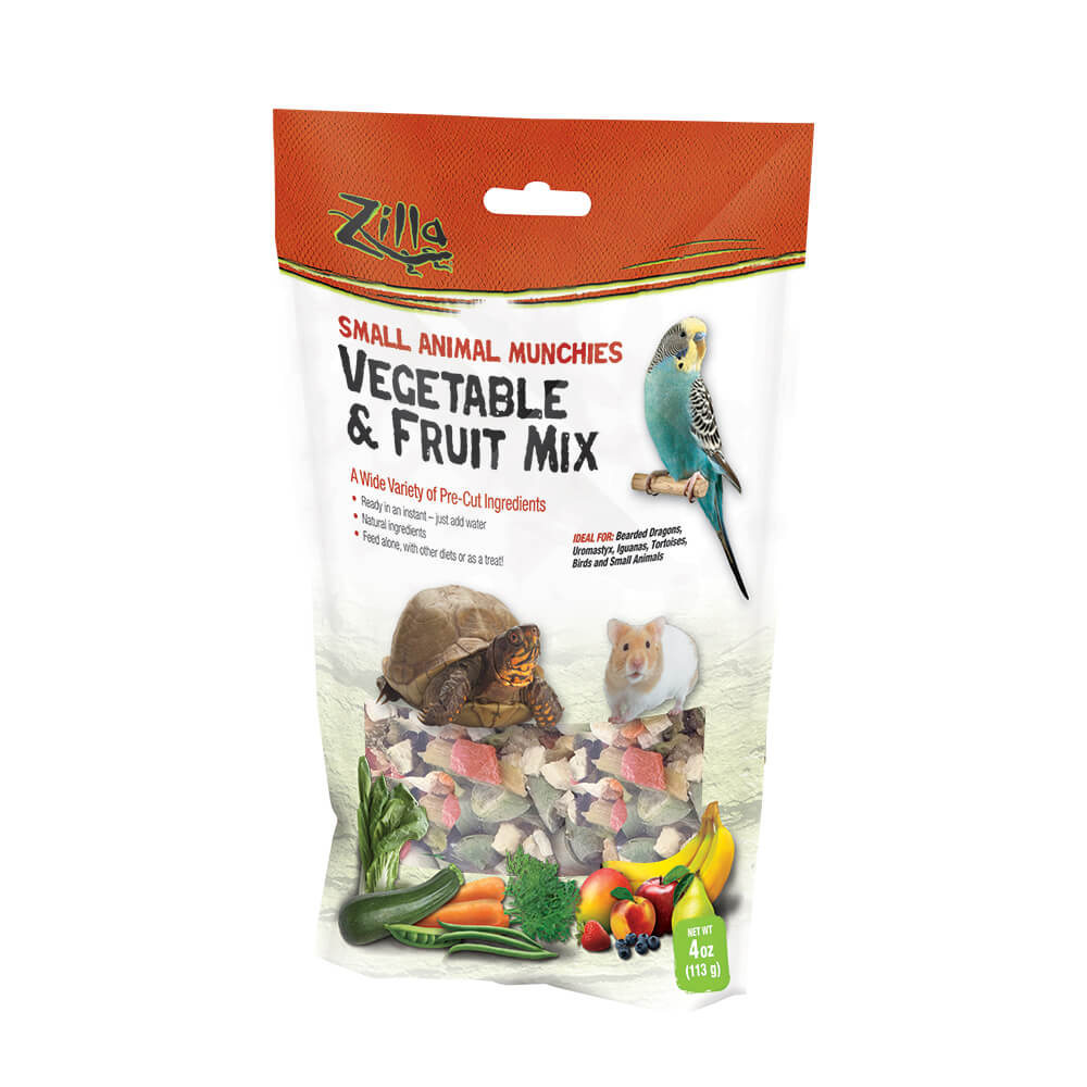 Zilla Reptile Munchies Vegetable and Fruit 4 ounces 5.875 x 2.75 x 9.5