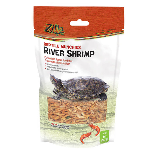 Zilla Reptile Munchies River Shrimp 2 ounces 5.875 x 2.75 x 9.5 For Pet With Love