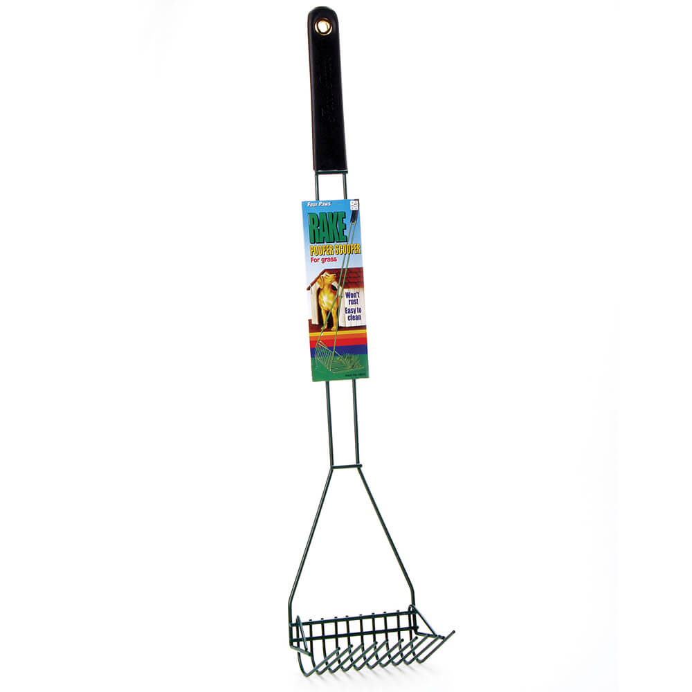 Four Paws Wire Rake Scooper for Grass Black 5 x 6.13 x 29.5 For Pet With Love
