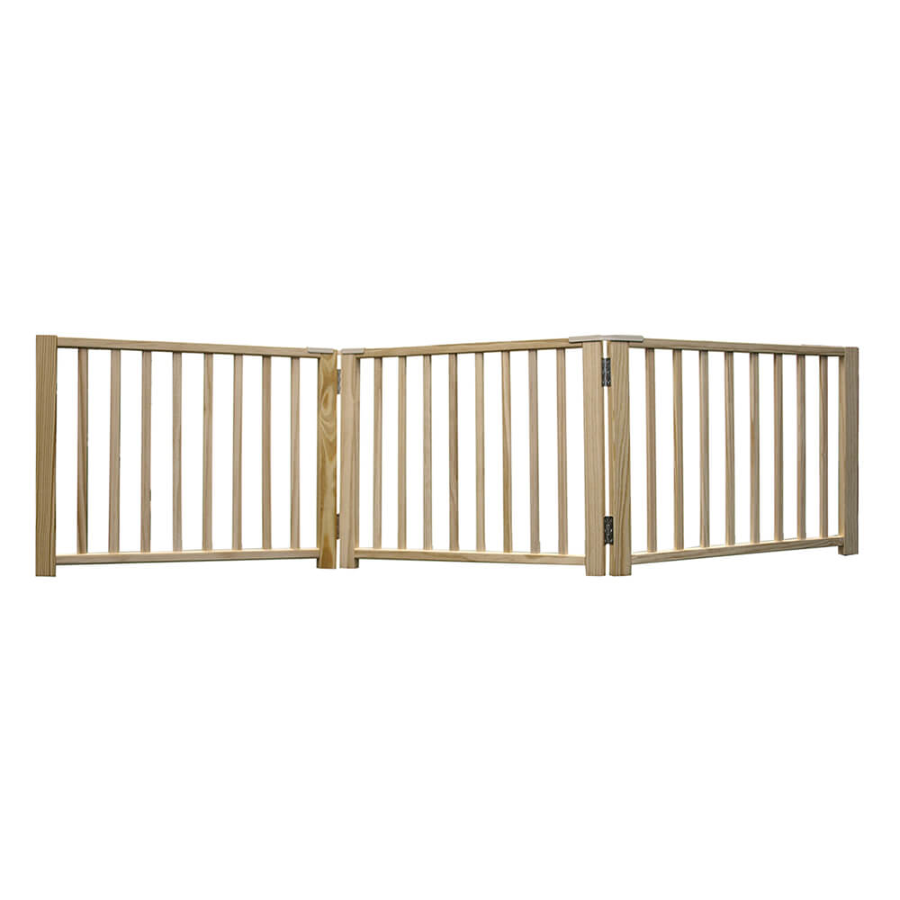 Four Paws Smart Design Folding Freestanding Gate 3 Panel Beige 24 - 68 x 1 x 17 For Pet With Love