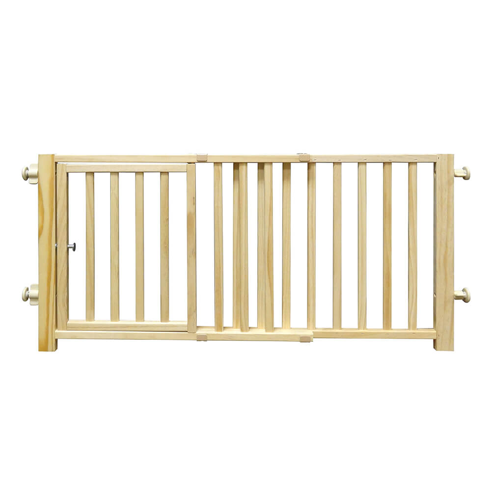 Four Paws Smart Design Walkover Pressure Mounted Gate with Door Beige 30 - 44 x 1 x 18 For Pet With Love