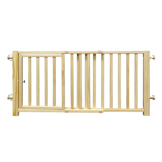 Four Paws Smart Design Walkover Pressure Mounted Gate with Door Beige 30 - 44 x 1 x 18 For Pet With Love