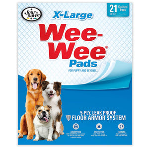 Four Paws Wee-Wee Pads 21 pack Extra Large White 28 x 34 x 0.1