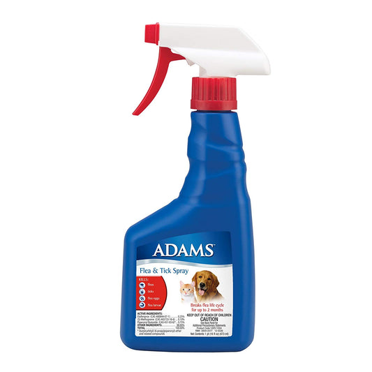 Adams Flea and Tick Spray for Cats and Dogs 16 ounces For Pet With Love