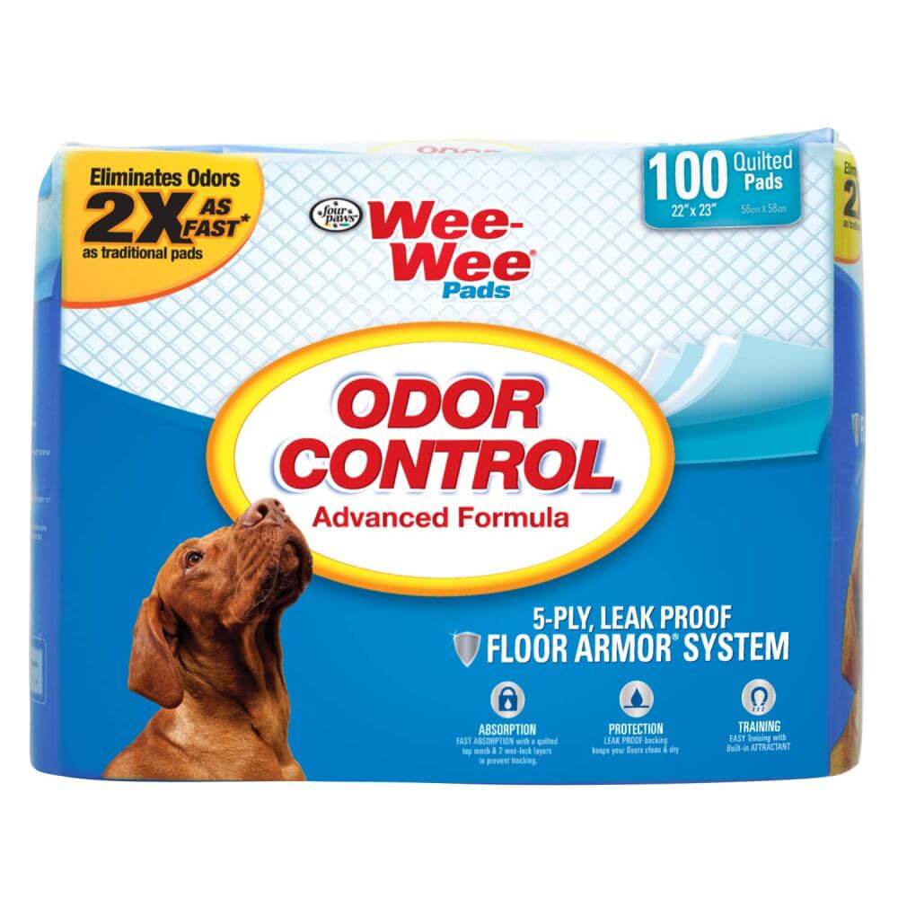 Four Paws Wee-Wee Odor Control Pads 100 count White 22 x 23 x 0.1 For Pet With Love