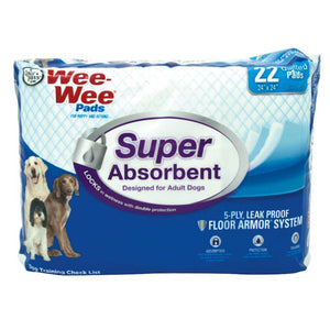 Four Paws Wee-Wee Super Absorbent Pads 22 count White 24 x 24 x 0.1