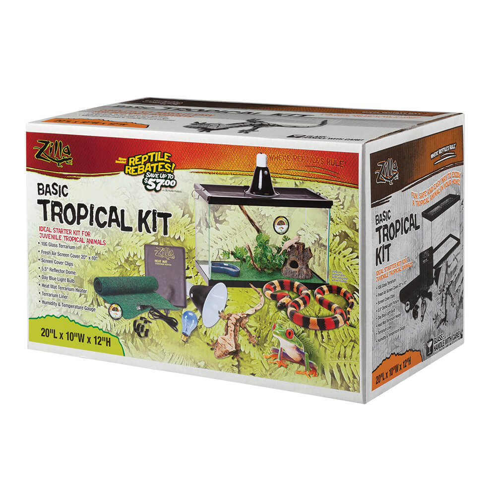 Zilla Basic Tropical Reptile Starter Kit Size 10 20.25 x 10.5 x 12.56 For Pet With Love