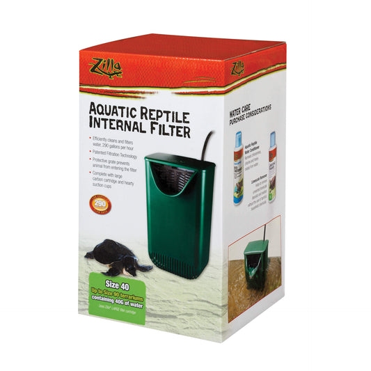 Zilla Aquatic Reptile Internal Filter Size 40 Green 6.5 x 6 x 11.25 For Pet With Love