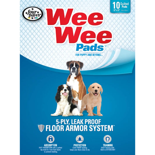 Four Paws Wee-Wee Pads 10 pack White 22 x 23 x 0.1 For Pet With Love