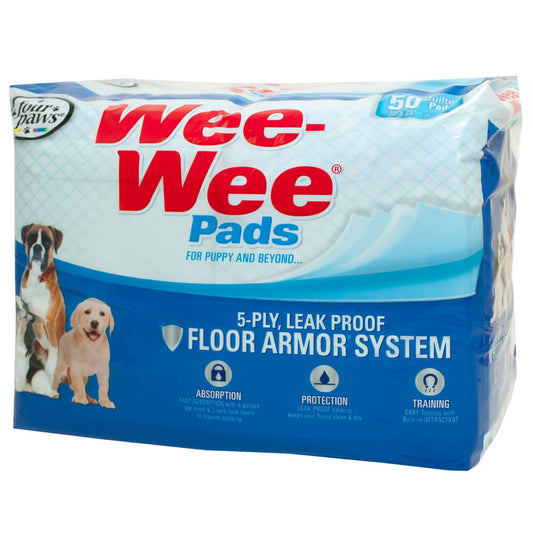 Four Paws Wee-Wee Pads 50 pack White 22 x 23 x 0.1 For Pet With Love