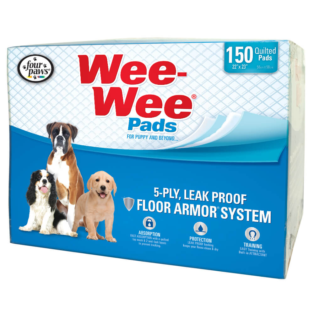 Four Paws Wee-Wee Pads 150 pack White 22 x 23 x 0.1 For Pet With Love