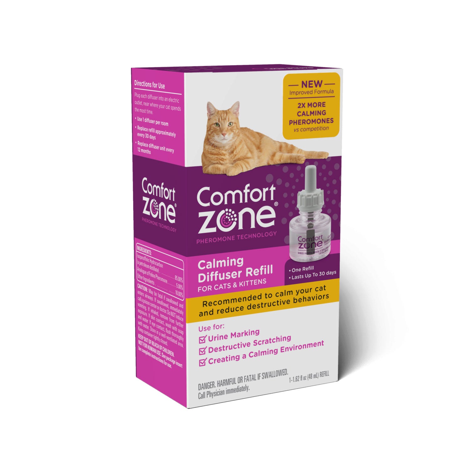 Comfort Zone Cat Calming Diffuser Refill 1 pack For Pet With Love