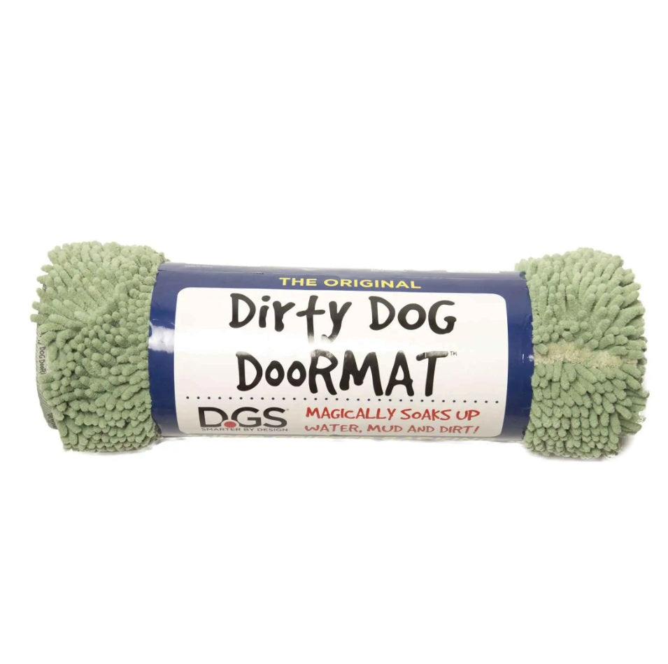 DGS Pet Products Dirty Dog Door Mat Medium Sage Hue 31 x 20 x 2 For Pet With Love