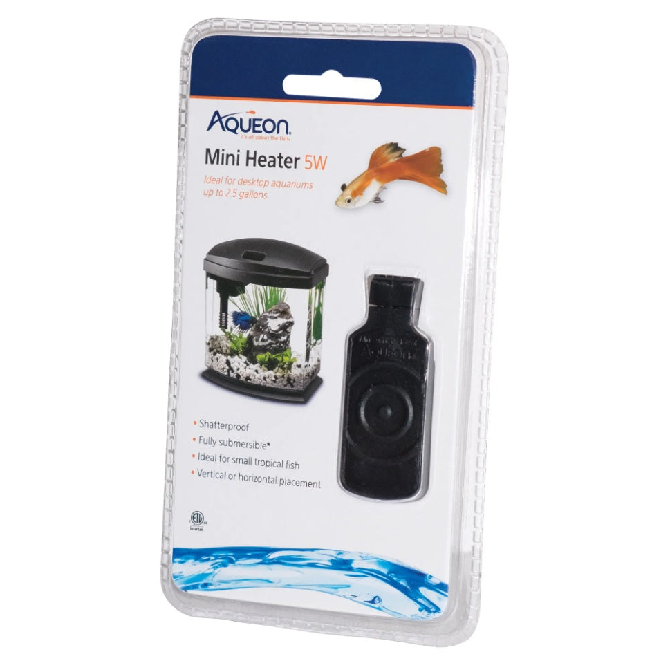 Aqueon Aquatic Flat Heater 5 Watts Black 1.125 x 0.875 x 3.125 For Pet With Love