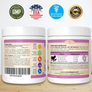 Makondo Pets Powder Probiotics and Digestive Enzymes for Dogs 3.2 Oz