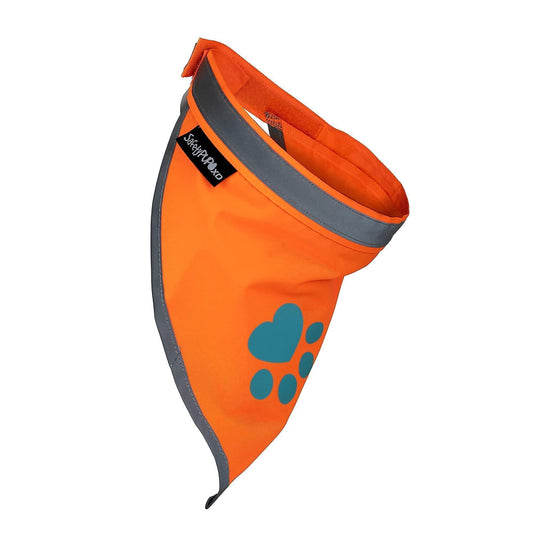 SafetyPUP XD Hi Visibility Reflective Blaze Orange Bandana for Pets  LARGE For Pet With Love
