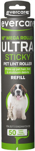 Evercare Mega Roller Ultra Sticky Pet Lint Roller 10 Inch Refill