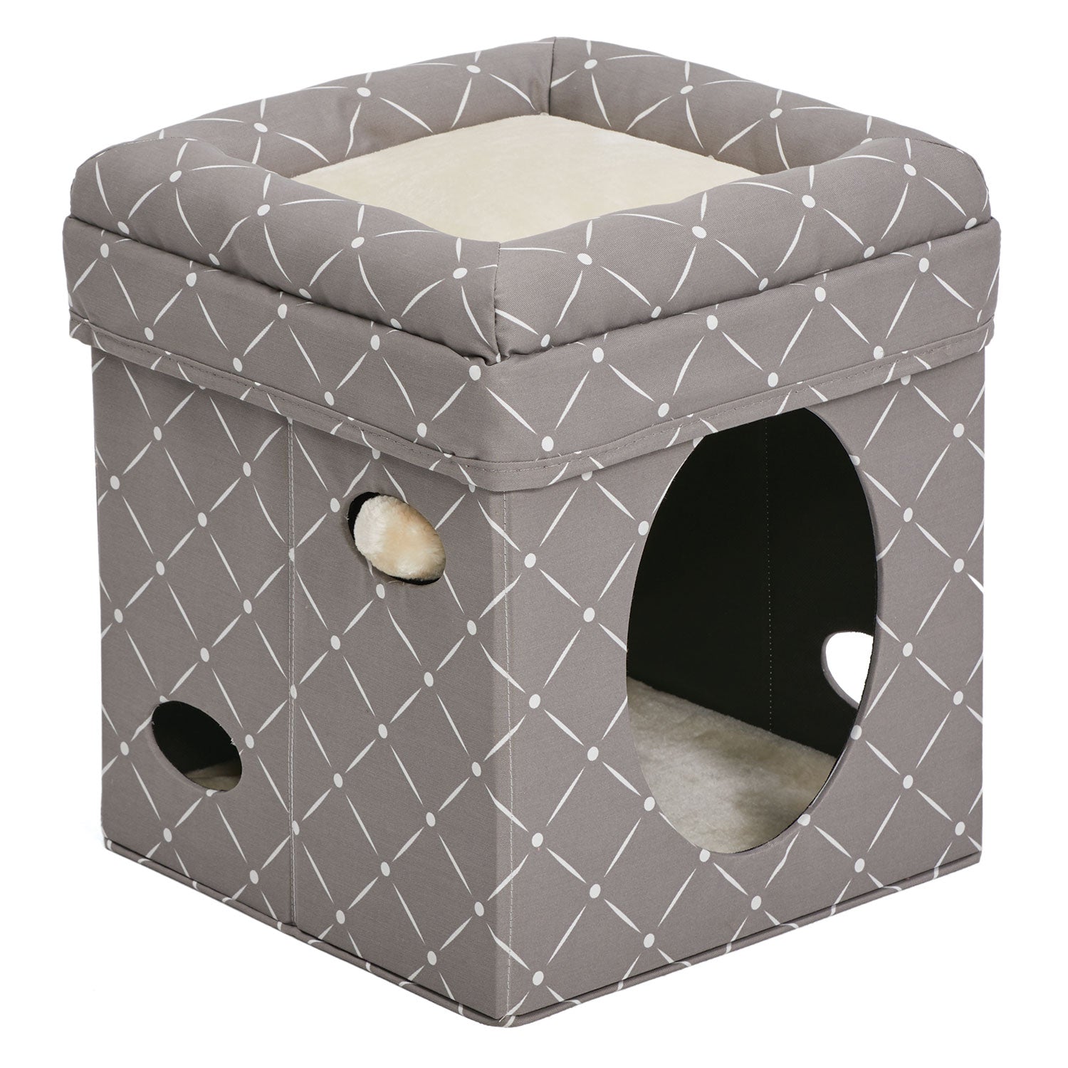 Midwest Curious Cat Cube Mushroom 15.13 x 15.13 x 16.50 For Pet With Love